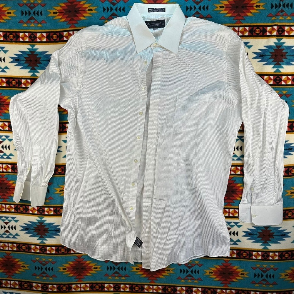 Diamante Couture Collection Dress Shirt Striped Long‎ Sleeve Tallman 17½ 36/37